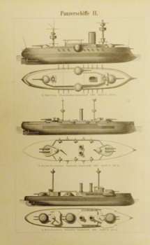 1899 - alter Druck - Linienschiff Kaiser Friedrich III, Panzerschiffe